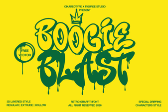 Boogie Blast Font for Retro Design Projects